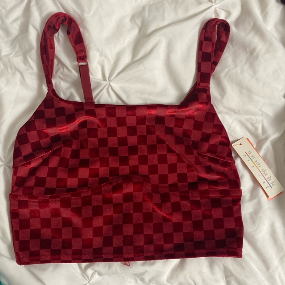 Cropped velvet tank